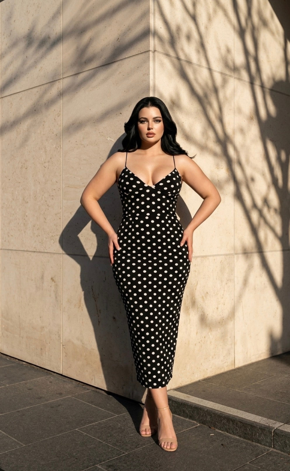 Robe Élégance Pois Noir& Blanc ✨